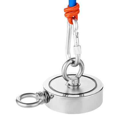 1400 LBS Starkes Angelmagnet-Kit Doppelseitiger Karabiner mit Zugkraft