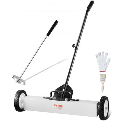 24-Inch Magnetic Sweeper with Wheels Telescoping Magnetic Pickup Tool