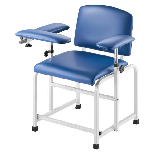 Phlebotomy Chair, Blood Draw Chair with Adjustable Armrests and Flip Arm, 400LBS Loading Blood Drawing Medical Chair with Soft Padded Seat, Easy-to-Clean PVC Leather for Hospitals, Labs, Clinics