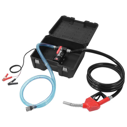 Fuel Transfer Pump 12V 10 GPM 1/4 HP Diesel Pump with Automatic Fuel Nozzle