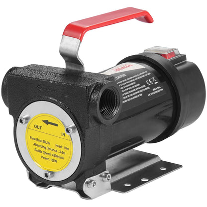 Fuel Transfer Pump 12V 10 GPM 1/4 HP Diesel Pump with Automatic Fuel Nozzle