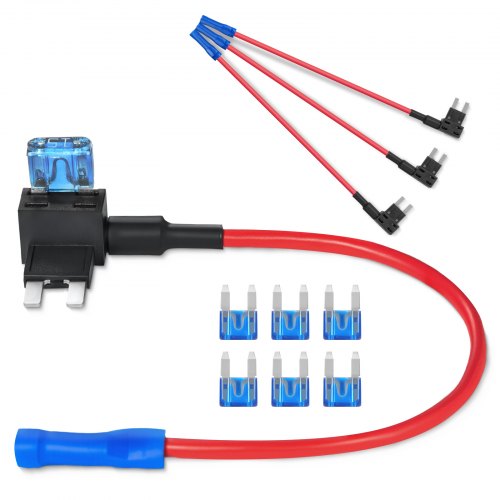 Fuse Tap, 24 Packs, 4 Types 12V Car Add-a-Circuit Fuse Tap Adapter, Standard Mini Micro2 and Low Profile Mini Blade Fuses Holder, ATO ATC ATM Fuses Adapter Jumper for Cars Trucks Boats