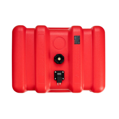 Marine-Kraftstofftank, 14,53 Gallonen/55 l, tragbarer Marine-Kraftstofftank für Außenbordmotorboote, Außenbord-Marineboot-Kraftstofftank aus Kunststoff mit Schlauch, leicht zu tragen für Yacht, Fischerboot, Deckboot, rot