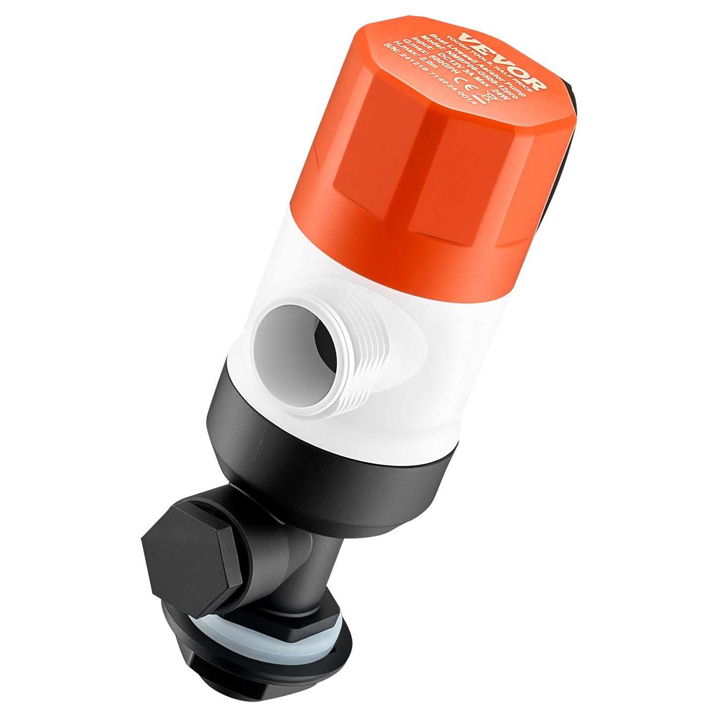 Livewell-Pumpe für Boot, 12 V, 500 GPH, Livewell-Belüftungspumpe, gerade, 2 Einlässe