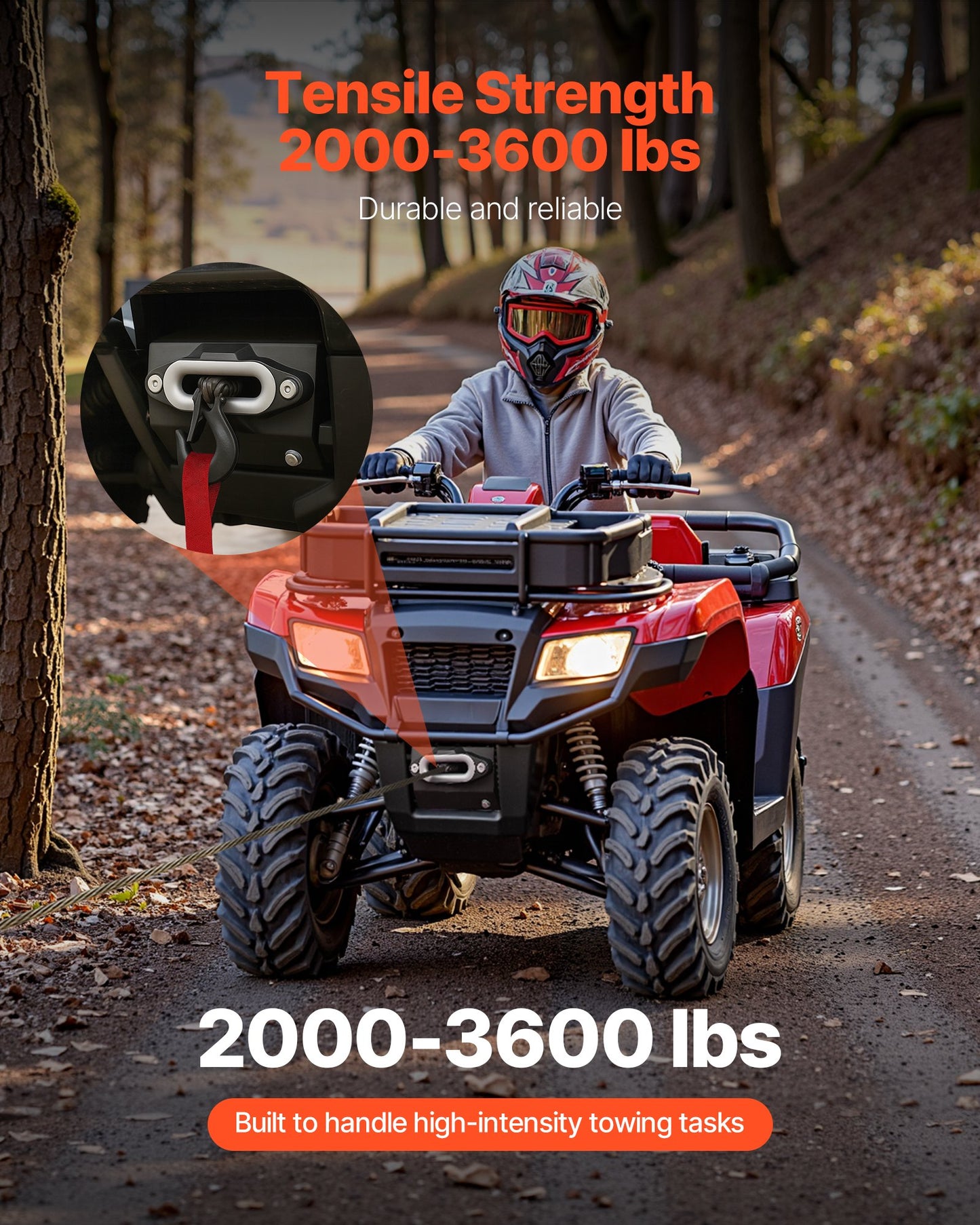Winch Mount, Winch Capacity of 2000-3600 lbs, Trailer Hitch Winch Mount for Select Honda Foreman and Rancher Rubicon Models (2014-2021), 2 Mounting Hole Design, Powder Coated Steel, Black