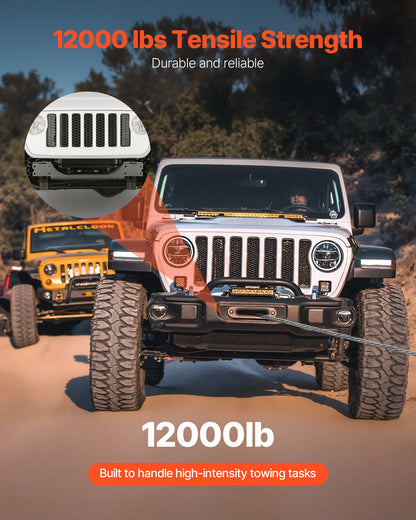 Winch Mount, Winch Capacity of 12000 lbs / 5443 kg, Trailer Hitch Winch Mount for Select Jeep Wrangler JL/JLU & Gladiator JT Model (2018-2023), 2 Mounting Hole Design, Powder Coated Steel, Black