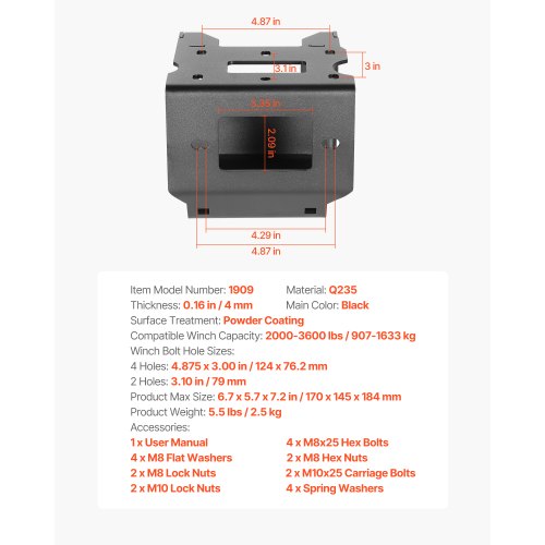 Towbar Winch Mount for Polaris Sportsman Models (2009 and Later) | EU
