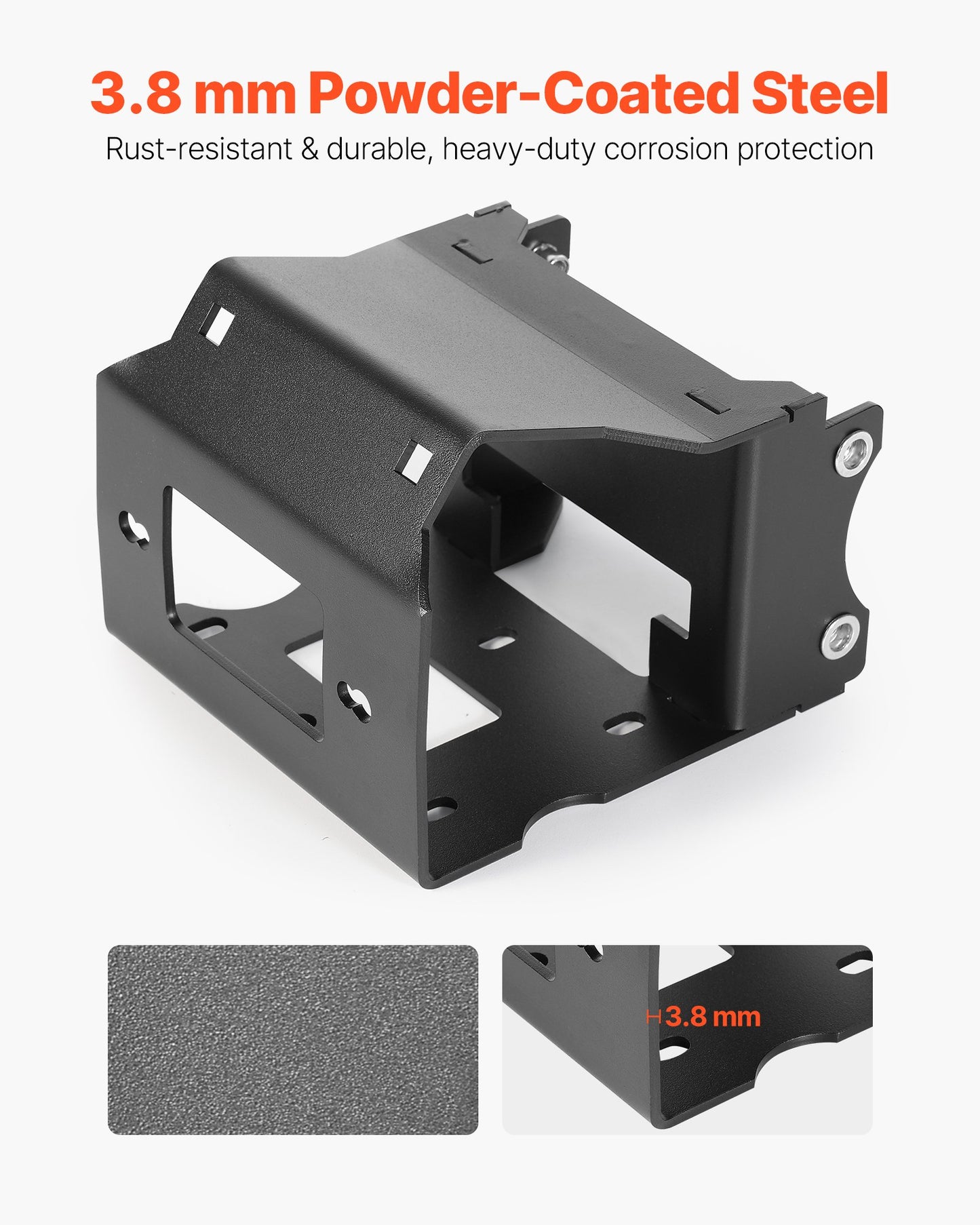 Winch Mount, Winch Capacity of 2000-3600 lbs, Trailer Hitch Winch Mount for Select Polaris Sportsman Models (2009 and Newer), 2 Mounting Hole Design, Powder Coated Steel, Fit for Desert Rescue