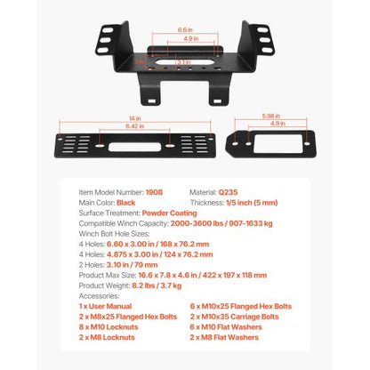 Towbar Winch Mount for Select Polaris Ranger Models (2010-2021) | EU