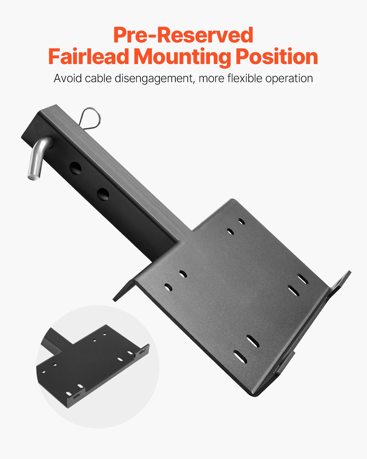 Winch Mount, 15000 lbs / 6803 kg Load Capacity, Trailer Hitch Winch Mount with 50.8 mm Receiver, 2 Mounting Hole Design, Powder Coated Steel, Suitable for ATV UTV Pickup Truck, Black