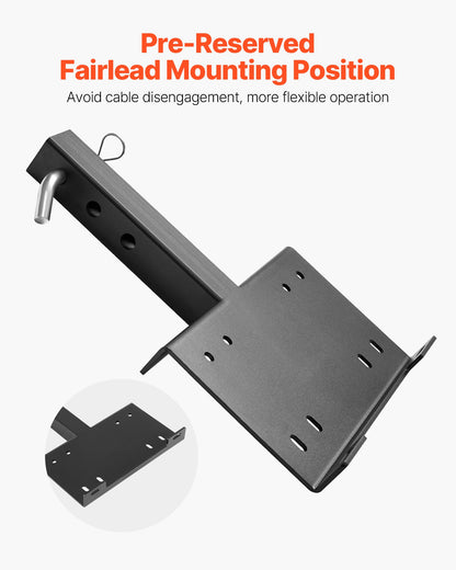 Winch Mount, 15000 lbs / 6803 kg Load Capacity, Trailer Hitch Winch Mount with 50.8 mm Receiver, 2 Mounting Hole Design, Powder Coated Steel, Suitable for ATV UTV Pickup Truck, Black