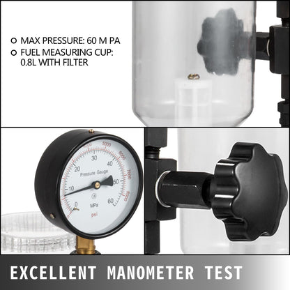 SKYSHALO Diesel Injector Tester with Dual Scale Gauge, 400Bar/6000PSI, for Accurate Pressure Adjustment & Nozzle Examination