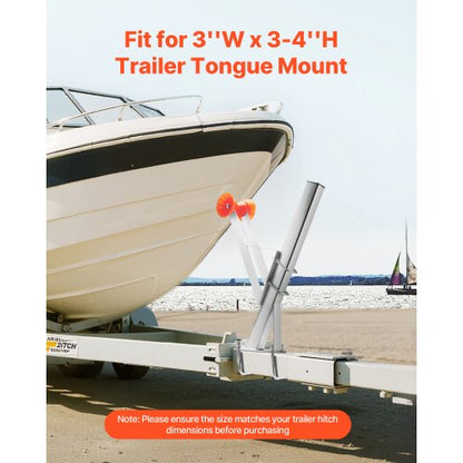 Bootswindenhalterung mit U-Bolzen für 76 mm B x 76-101 mm H Anhängerdeichsel | EU