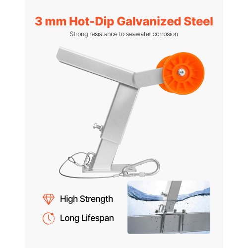 Vinschstativ för båttrailer med rulle, justerbar höjd, båtvinschfäste