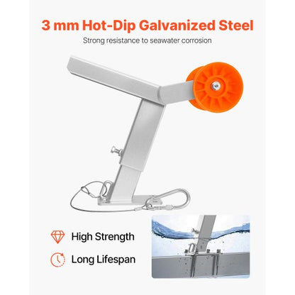 Vinschstativ för båttrailer med rulle, justerbar höjd, båtvinschfäste