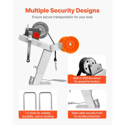 Bootsanhänger Windenständer mit Haspel 544 kg Winde Bootswindenhalterung