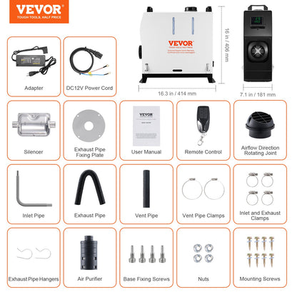 5-8KW Diesel Heater, Diesel Air Heater All in One with Remote Control and LCD Screen, Fast Heating Low Noise, Portable Diesel Heater for Truck Van RV Trailer Camper and Indoors