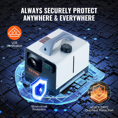 5-8KW Dieselheizung, Diesel-Luftheizung All-in-One mit Fernbedienung und LCD-Display, schnelles Aufheizen mit geringer Geräuschentwicklung, tragbare Dieselheizung für LKW, Auto, Wohnmobil und Innenbereich