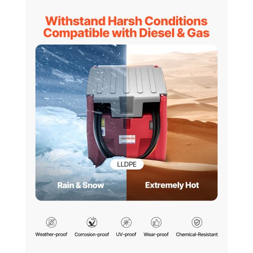 Tragbarer Dieselkraftstofftank, 116 Gallonen, Benzintank, 12 V, Transferpumpe, 10 GPM