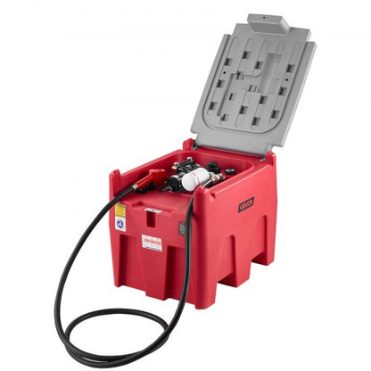 Portable Diesel Fuel Tank 58 Gallon Gasoline Tank 12V Transfer Pump 10GPM