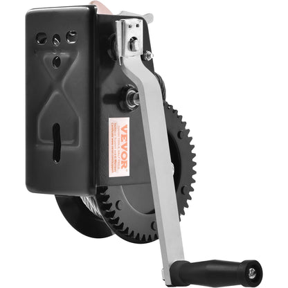 Handvinsch, 3500 lbs dragkapacitet, Båtsläpvinsch Kraftig repvev med 33 fot stålvajer och tvåvägsspärr, manuellt manövrerad handvevvinsch för bogsering av släp, båt eller ATV