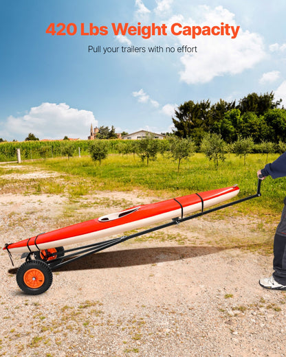 420lbs Bootsanhänger Dolly Mover Einstellbare Länge mit 15,7 Zoll Luftreifen