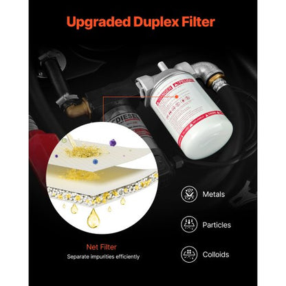 Portable Diesel Tank 128 Gallon Diesel Fuel Tank with 12V Transfer Pump 10GPM Black