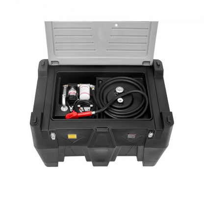 Portable Diesel Tank 128 Gallon Diesel Fuel Tank with 12V Transfer Pump 10GPM Black