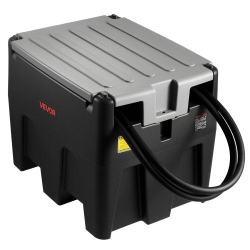 Portable Diesel Tank, 58 Gallon Capacity & 10 GPM Flow Rate, Fuel Tank with 12V Electric Transfer Pump and 13.1ft Rubber Hose, PE Diesel Transfer Tanks for Easy Fuel Transportation, Black