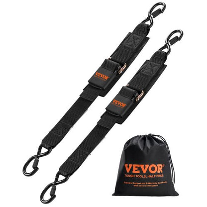 Retractable Ratchet Straps, 2 in x 2 ft Ratchet Tie Down Straps with Security Lock S Hooks, 2 Pack Heavy Duty Ratchet Tie Down Straps with 1500 lbs Break Strength, for Trailers, Vehicles, Boat
