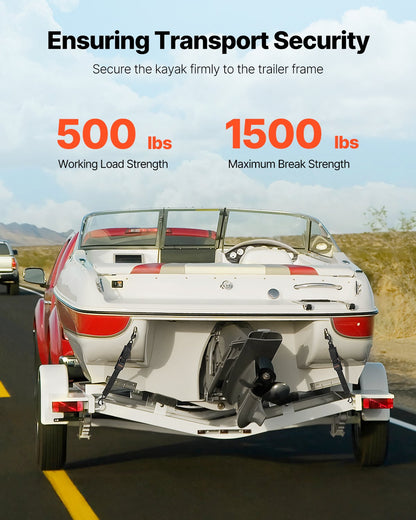 Infällbara spärrremmar Bindningsremmar 2 tum x 2 fot för båt (2-pack)