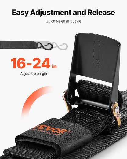 Infällbara spärrremmar Bindningsremmar 2 tum x 2 fot för båt (2-pack)