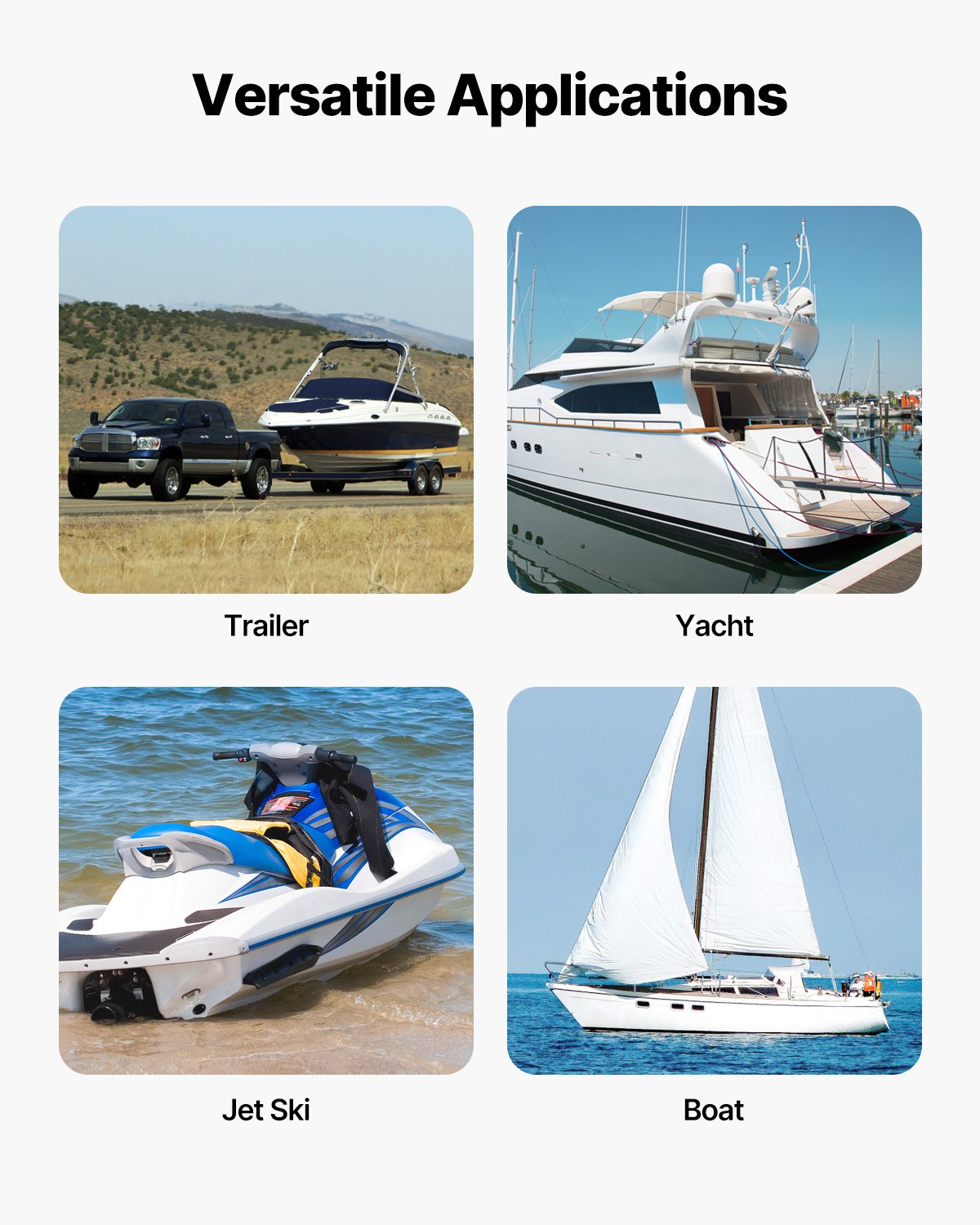 Infällbara spärrremmar Bindningsremmar 2 tum x 4 fot för båt (2-pack)