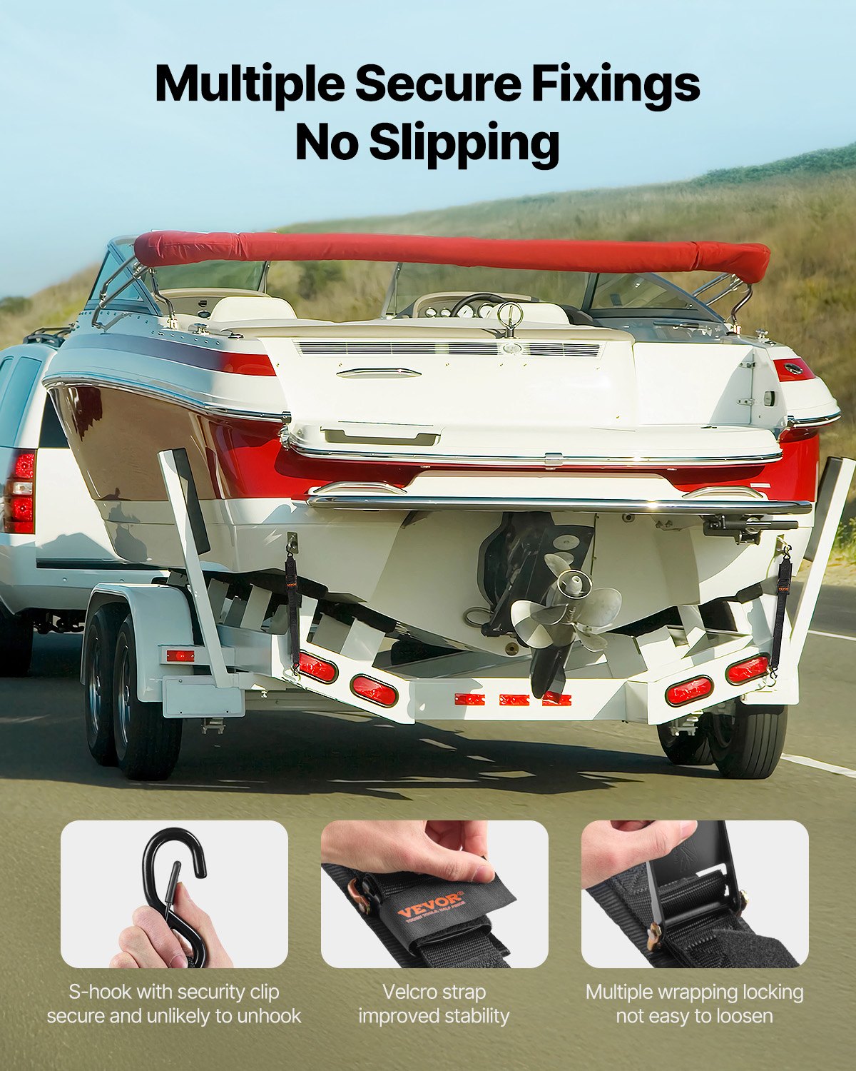 Retractable Ratchet Straps, 2 in x 4 ft Ratchet Tie Down Straps with Security Lock S Hooks, 2 Pack Heavy Duty Ratchet Tie Down Straps with 1500 lbs Break Strength, for Trailers, Vehicles, Boat
