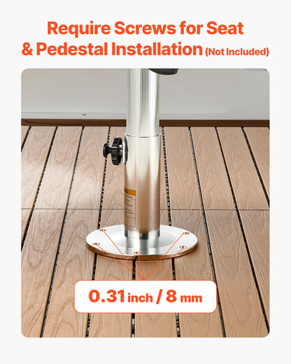 Boat Seat Pedestal, Adjustable Height from 12.76 to 18.7 Inches, Aluminum Alloy Boat Chair Base with Locking Design, Waterproof & Rust-resistant, Ideal for Fishing and Boating Enthusiasts