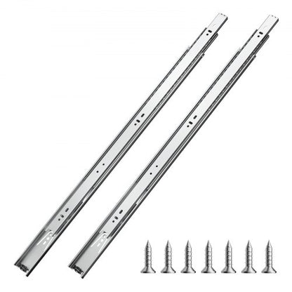 Drawer Slides, 24 inch, 10 Pairs Full Extension Ball Bearing Cabinet Rails, 100 LB Load Capacity Heavy Duty Side Mount Dresser Drawer Slides, Drawer Track Runners for Kitchen DIY Replacement