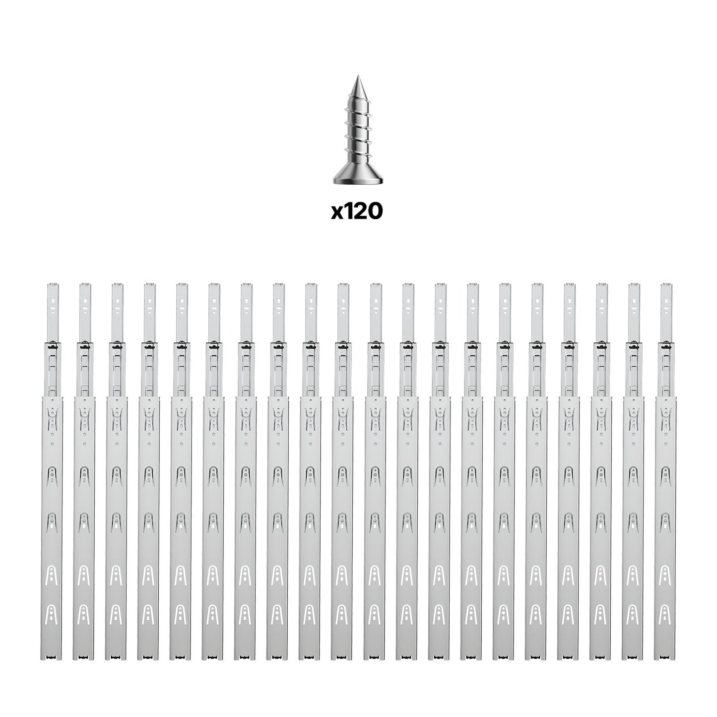 Schubladenschrank, seitliche Schiebemontage, 61 cm, 10 Paar, 100 LB Lastwechsel