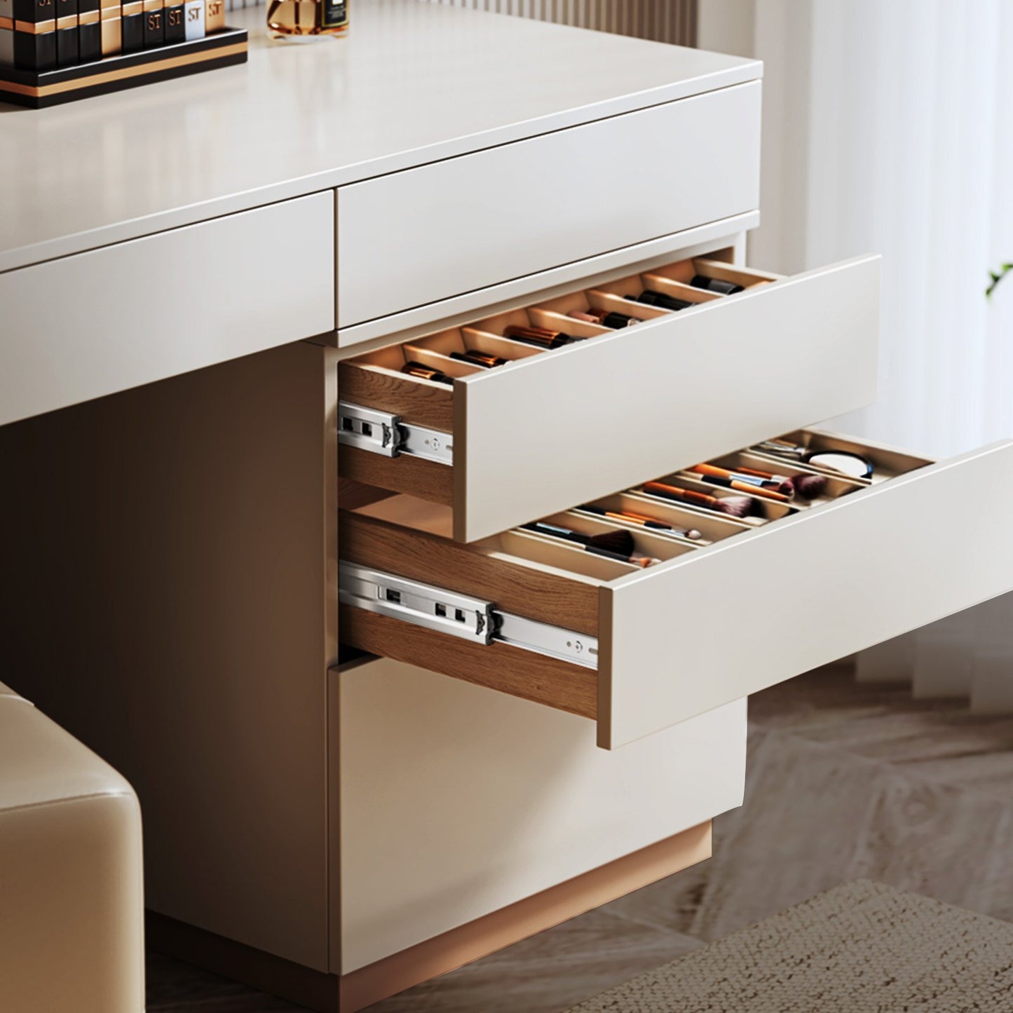 Drawer Slides, 24 inch, 10 Pairs Full Extension Ball Bearing Cabinet Rails, 100 LB Load Capacity Heavy Duty Side Mount Dresser Drawer Slides, Drawer Track Runners for Kitchen DIY Replacement