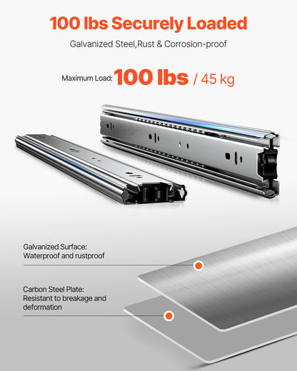 Lådskåp skjutbara sidofäste 18 tum 10 par 100 LB lastbyte