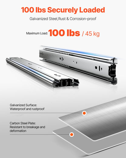 Lådskåp skjutbara sidofäste 20 tum 10 par 100 LB lastbyte