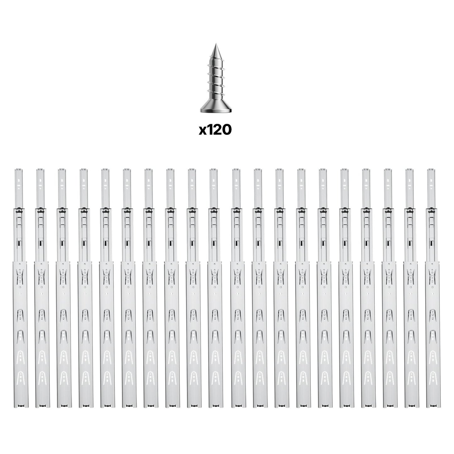Lådskåp skjutbara sidofäste 20 tum 10 par 100 LB lastbyte