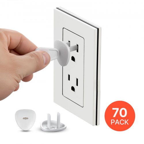 Outlet Covers, 70 Pack, Plug Covers for Electrical Outlets, Secure Electric Socket Protector Caps with Shock Prevention, Easy Installation, Insulated ABS, for Home Wall Power Sockets, White