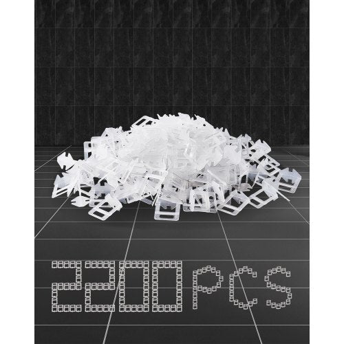 Tile Leveling System Clips, 2200-Piece DIY Tile Leveler Spacers, 1/16"(1.5 mm) Tile Leveler Clips, Tile Leveling System Tile Installation Tools for Professional Ceramic Tile, Stone Installation