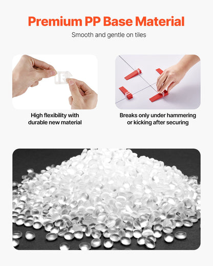 Tile Leveling System Clips, 2200-Piece DIY Tile Leveler Spacers, 1/16"(1.5 mm) Tile Leveler Clips, Tile Leveling System Tile Installation Tools for Professional Ceramic Tile, Stone Installation