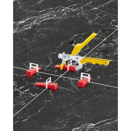 Tile Leveling System, 1/8 Inch(3 mm) with 1pc Tile Plier, 700 PCS DIY Tile Leveler Spacers Clips and 200 PCS Reusable Wedges, Tile Tools Set for Professional Ceramic Tile and Stone Installation