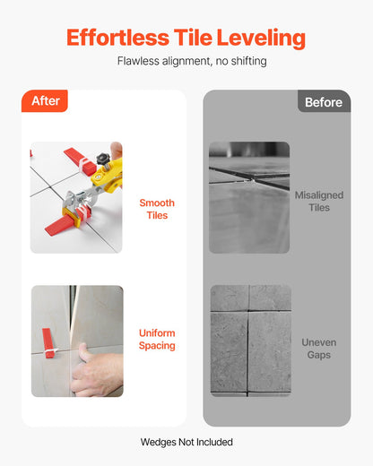 Tile Leveling System, 1/8 Inch(3 mm) with 1pc Tile Plier, 700 PCS DIY Tile Leveler Spacers Clips and 200 PCS Reusable Wedges, Tile Tools Set for Professional Ceramic Tile and Stone Installation