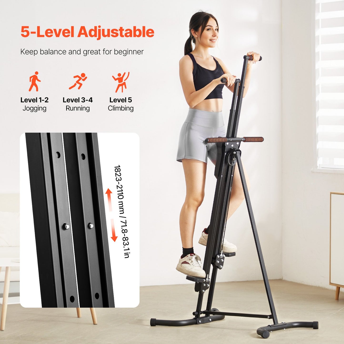Stair Stepper Vertikal Hemgym Konditionsklättrare Folding Workout Exercise