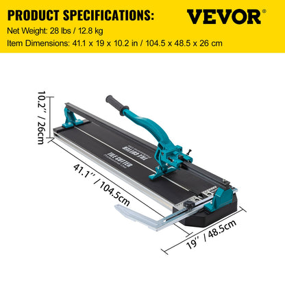 Tile Cutter 31 Inch,Manual Tile Cutter Single Rail with Precise Laser Positioning, Alloy Cutter Wheel with Ergonomic Handle, Accurate Rulers, For Large Tile 0.24\"-0.59\" Thickness