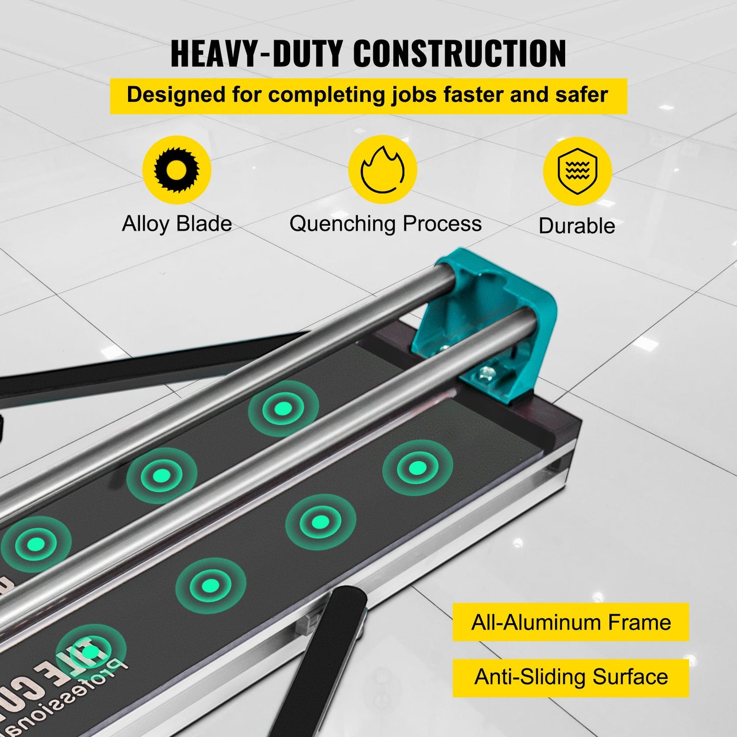 31 Zoll/800 mm Fliesenschneider, Doppelschienen und Halterungen, manueller Fliesenschneider, 3/5 Zoll Abdeckung mit präzisem Laser, manueller Fliesenschneider, Präzisionsschneidwerkzeug