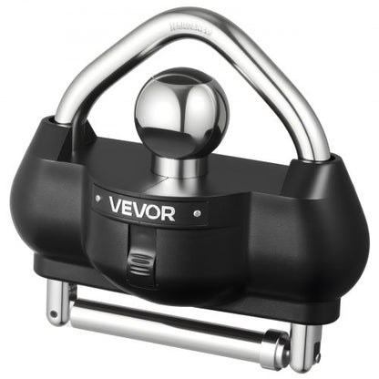Trailer Hitch Lock, Fits for 1-7/8 in, 2 in, 2-5/16 in Couplers, Heavy-Duty Anti-Theft Trailer Ball Lock with 3 Keys, Prying-Resistant, Adjustable Height Design for RVs, Boats, Trailers, Black